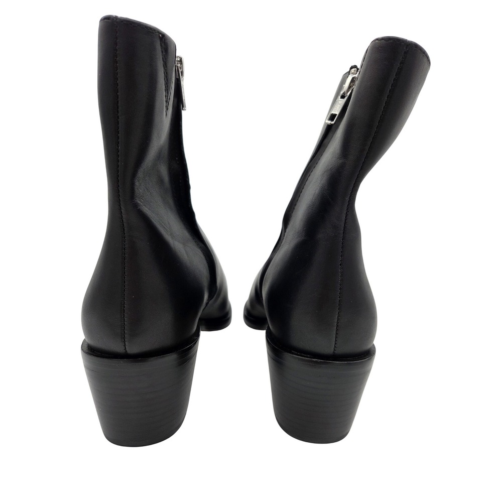 Madewell The Darcy Black Leather Pointed Toe Block Heel Ankle Boots Women sz 11 - Picture 6 of 11